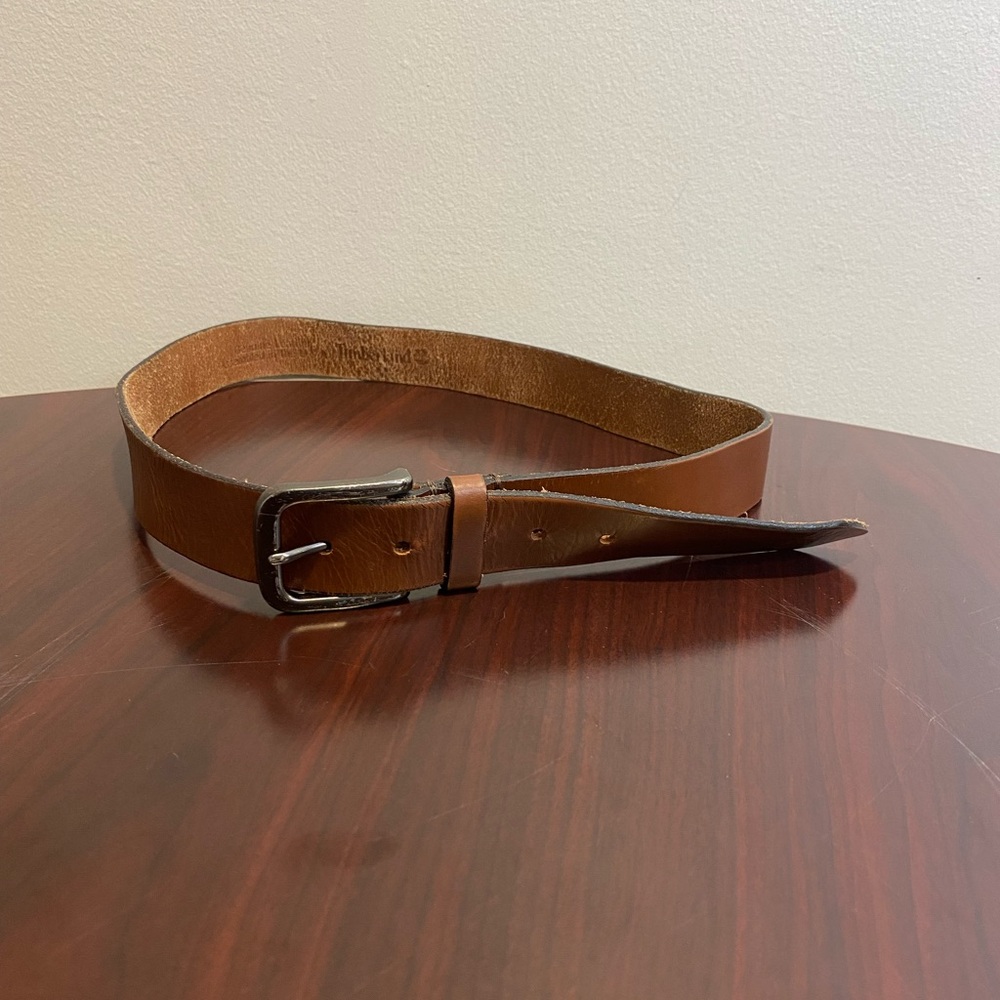 Timberland men’s belt genuine leather assembled in USA brown